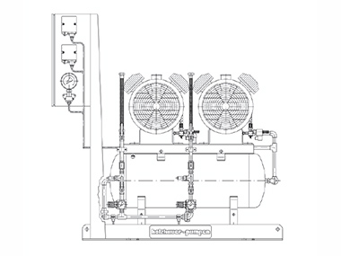 Compressed air supply unit for large systems