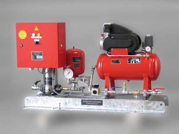 Boiler feed pump with pneumatic system