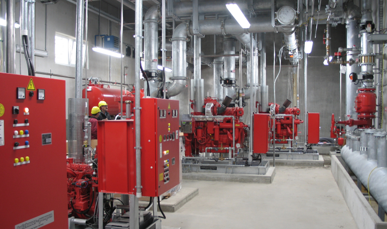 Fire protection for fractioning plant
